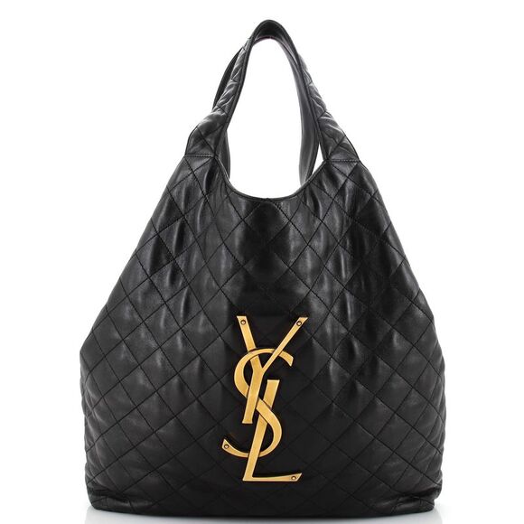 Saint Laurent Women's Icare Quilted Leather Handbag Black